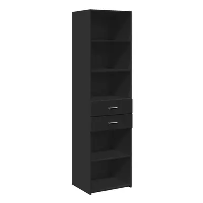 (black) vidaXL Highboard Sideboard Cabinet Storage Cupboard Brown Oak Engineered Wood