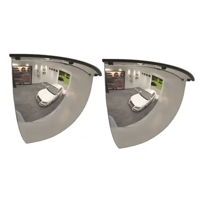 vidaXL 2x Quarter Domed Traffic Mirrors Ã80 cm Acrylic Road Mirror Convex