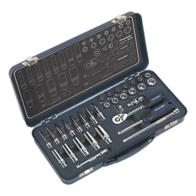 32 PACK Socket Set 1/4" Metric Square Drive - Point LOCK-ON Rounded Heads