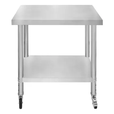 Catering Work Bench Table Stainless Steel Food Prep Kitchen Mobile 76cm x 45cm