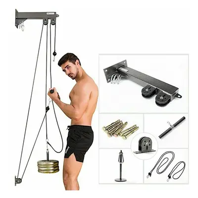 80KG Fitness DIY Pulley Cable Machine Biceps Triceps Hand Strength Trainning Home Gym Workout To