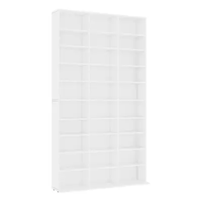 vidaXL CD Cabinet White Engineered Wood CD Shelf Office Cupboard Bookshelf