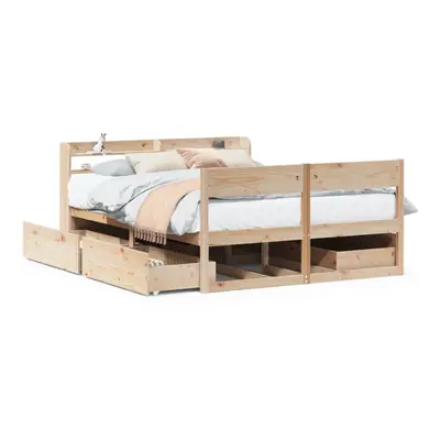 vidaXL Bed Frame without Mattress 120x190 cm Small Double Solid Wood Pine