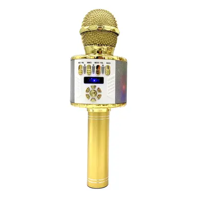 (Gold) 3-in-1 Microphone Wireless bluetooth Speaker Recorder HIFI Noise Reduction TF Card Portab