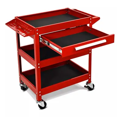 3-Tray Tool Cart Rolling Utility Cart Organizer w/Drawer and Wheels