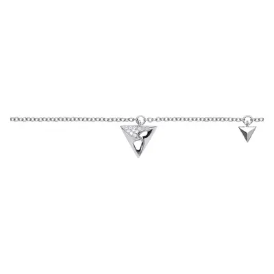 Jewelco London Ladies Sterling Silver Cubic Zirconia Triangle Hamantaschen Charm Bracelet 6.5 in