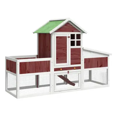 (mocha) vidaXL Rabbit Hutch Rabbit Run Bunny House Wooden Animal House Solid Wood Pine