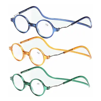 (Yellow, Green, Blue, 2) Reading Glasses Detachable Magnet Light Weight Neck Hanging Presbyopic