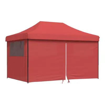 (burgundy, with sidewalls) vidaXL Foldable Tent Pop-up Outdoor Party Tent Garden Gazebo Canopy S