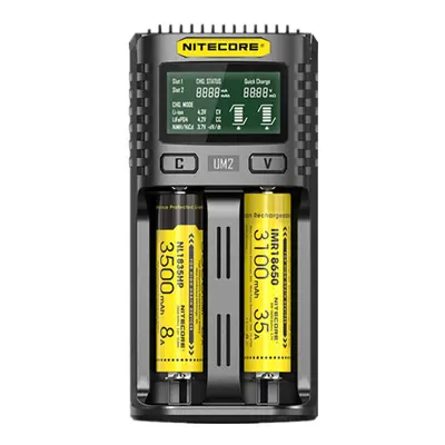 5V/2A Lithium Battery LCD Screen Display 2-Slots Smart Rapid Charger For Battery