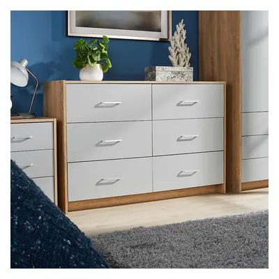 Stratford Wide Chest of Drawers Grey Bedroom Storage Drawers Metal Runners