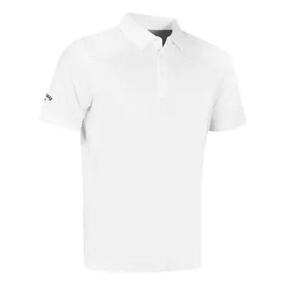 (2XL, Bright White) Callaway Golf Mens Swingtech Solid Stretch Moisture Wicking Polo Shirt