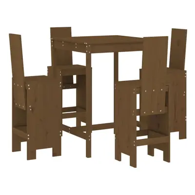 (honey brown pine) vidaXL Garden Bar Set Outdoor Bar Table Set Bar Stool Piece Solid Wood Pine