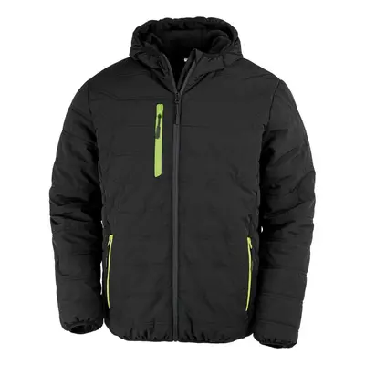 (S, Black/Lime) Result Genuine Recycled Mens Compass Padded Jacket