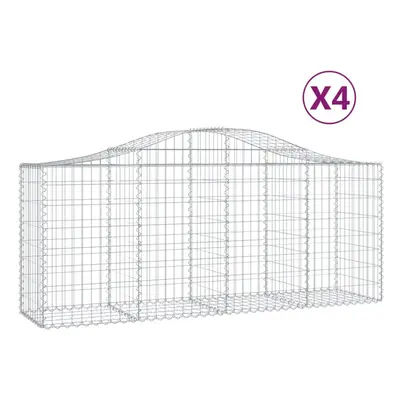 (200 x x 80/100 cm/ pcs) vidaXL Arched Gabion Basket Stone Basket Gabion Retaining Wall Galvanis