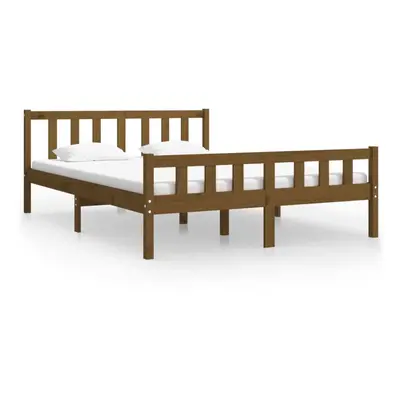 (honey brown, x cm) vidaXL Bed Frame Home Wooden Bedroom Bedstead Platform Bed Base Solid Wood