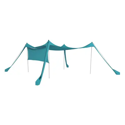 Outsunny Beach Tent Shelter with A Detachable Sidewall, x 3(m), Sky Blue