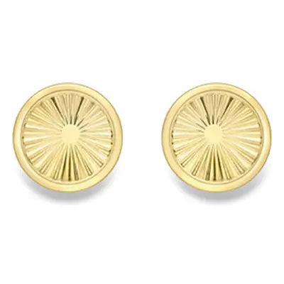 Jewelco London 9ct Yellow Gold Diamond-cut Starburst Button Stud Earrings 5mm - SENR02882