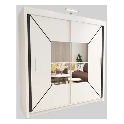 (120cm, LED) Nicola Stylish Mirror Sliding Door Wardrobe