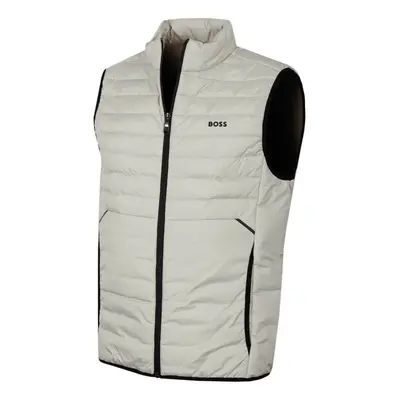 (XL, Light Beige) Hugo Boss Mens Thor Water Repellent Regular Fit Rubber Logo Gilet