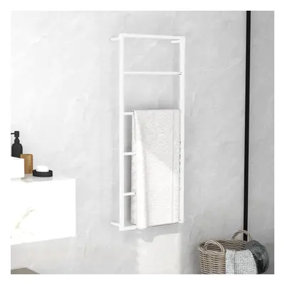 vidaXL Towel Rack White Steel Bathroom Wall Storage Rack Towel Hanger Holder