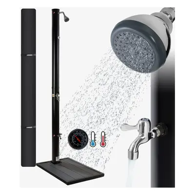 Solar shower | liters | 221cm |thermometer |foot shower |garden hose connection | incl floor ele