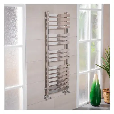 Boden x 500mm Curved Chrome Flat Panel Heated Towel Rail