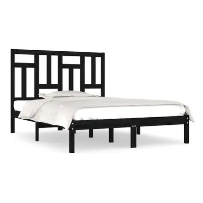 (black, x cm) vidaXL Bed Frame Bed Base Bedstead Bedroom Mattress Foundation Solid Wood Pine