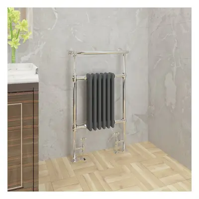 WarmeHaus Traditional Victorian 952x569mm Heated Towel Rail Bathroom Radiator Chrome & Anthracit