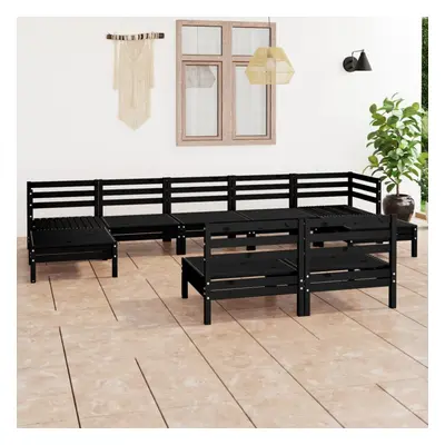 vidaXL Garden Lounge Set Outdoor Lounge Set Piece Black Solid Wood Pine