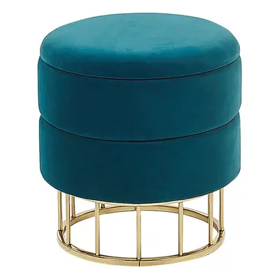 Storage Pouffe Teal Blue ELGIN