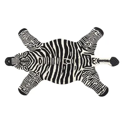 Wool Kids Rug Zebra x cm Black and White MARTY