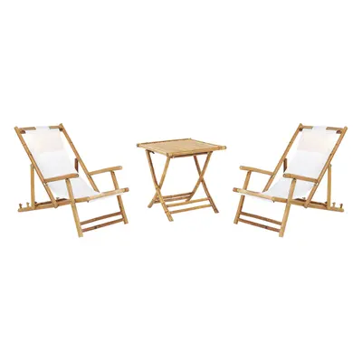 Bistro Set ATRANI/MOLISE Wood Light Beige