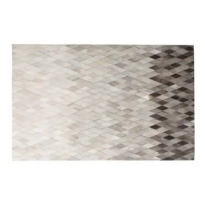 Leather Rug White and Grey x cm MALDAN