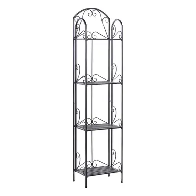 4 Tier Metal Bathroom Shelves Black VALDIVIA