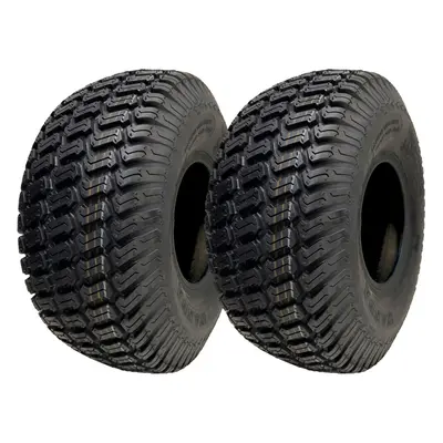 15x6.00-6 Lawnmower Grass Tyres Turf Ride On Mower Tubeless P332 4ply (Set of 2)