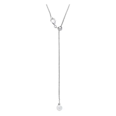 Jewelco London Ladies Rhodium Plated Sterling Silver Adjustable Toggle Lariat Pendant Chain Neck