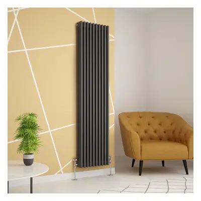 (1800 x 470mm Triple, Anthracite) PlumbGalaxy Traditional-Style Cast Iron Radiator