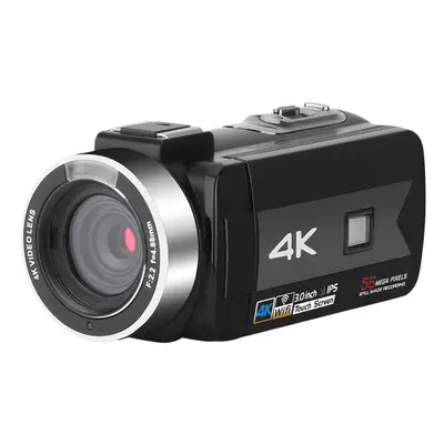 (Silver gray) Zoom 4K Video Camera Camcorder for Youtube Live Broadcast IR Night Vision HD DV Vi