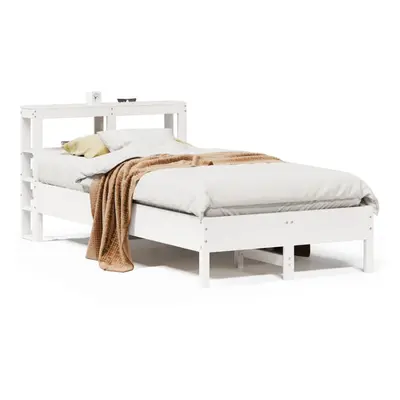 vidaXL Bed Frame with Headboard White 75x190 cm Small Single Solid Wood Pine