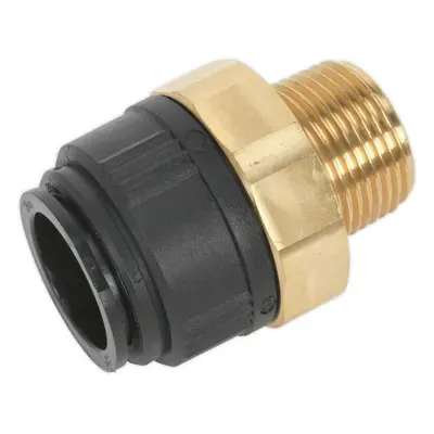 28mm x 1" BSPT Brass Straight Adapter - Air Supply Ring Main Pipe Male Thread