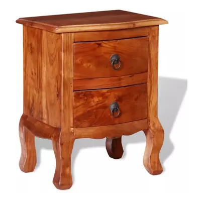 Nightstand with Drawers Solid Acacia Wood