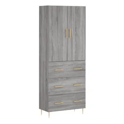 (grey sonoma, drawers) vidaXL Highboard Sideboard Storage Cabinet Side Cabinet White Engineered 