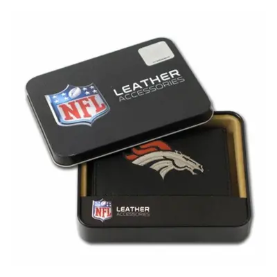 Rico Sporting Goods Denver Broncos Men&apos;s Black Leather Tri-fold Wallet