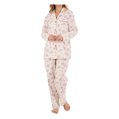 (Cream, 24/26) Slenderella PJ88213 Women's Floral Cotton Pyjama Set