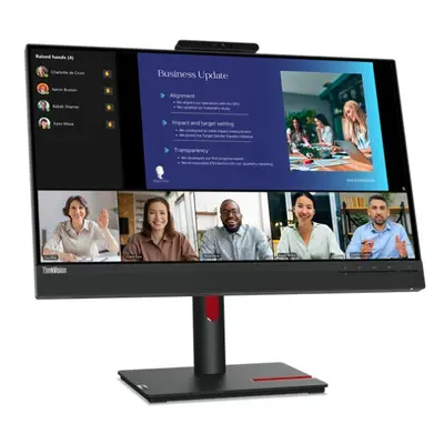 61cm/24" (1920x1080) Lenovo ThinkVision T24v-30 16:9 FHD IPS 75Hz 4ms HDMI VGA DP Speaker Webcam