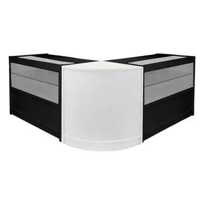 Shop Counters Black / White Retail Display Cabinets POS Glass Shelves Emperor