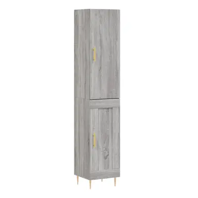 (grey sonoma, wood door) vidaXL Highboard Sideboard Tall Storage Cabinet Side Cabinet Engineered