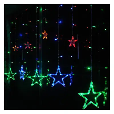 (Colorful) 220V LED Light String Star Shape Curtain Light Home Decor Celebration Festival Weddin