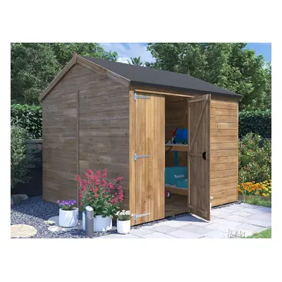 Dunster House Wooden Garden Shed 2.4m x 2.4m Outdoor Storage Building Overlord with Apex Roof